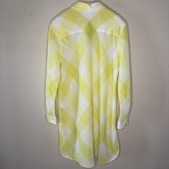 Chico’s Linen Shirt Dress Yellow No Iron Tab Sleeves Women’s XL-16 (Chico’s 3) - Picture 4 of 13